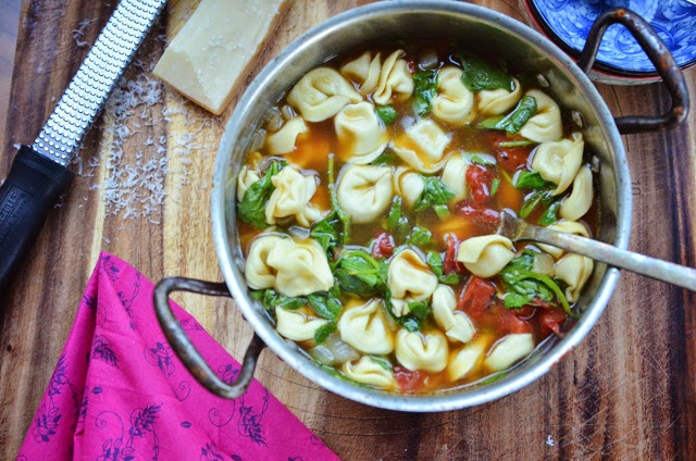 Cheese Tortellini Soup | A Grateful Girl